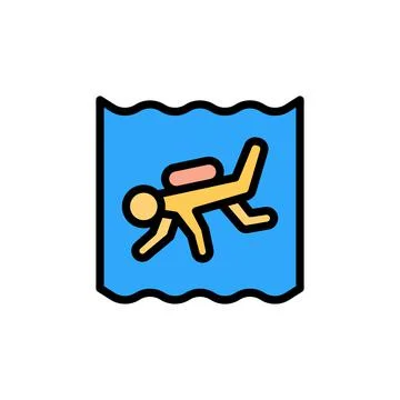 Scuba diving, ocean icon. Simple color with outline vector elements of saving 스톡 일러스트