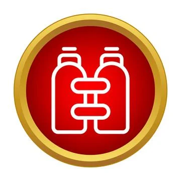 Scuba diving oxygen tank icon for underwater sport Stock Illustration