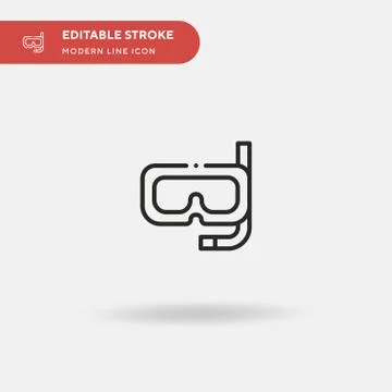 Scuba Diving Simple vector icon. Illustration symbol design template for web  Stock Illustration