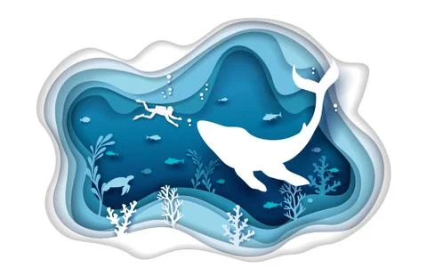 Scuba diving vector concept for web banner, website page Ilustración de archivo