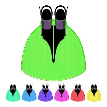 Scuba flippers cartoon vector graphic Stock Illustration