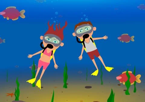 Scuba Illustrazione stock