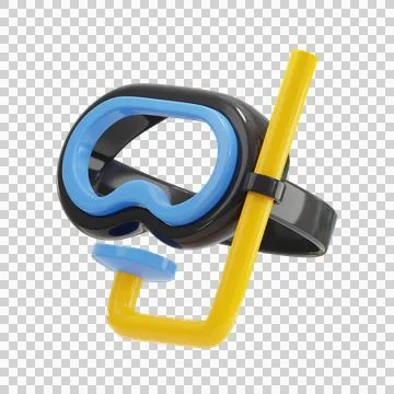 Scuba Mask Diving 3D Illustrations, 3D rendering Stock Illustration