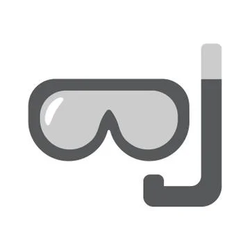 Scuba mask flat linear icon Stock Illustration