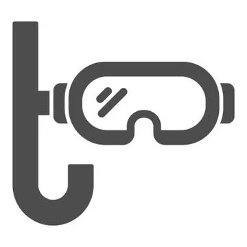 Scuba mask solid icon, Aquapark concept, snorkel sign on white background, scuba Stock Illustration