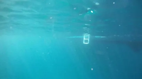 Scuba returning to dive boat ladder HD 0039 Stock Footage 12523934