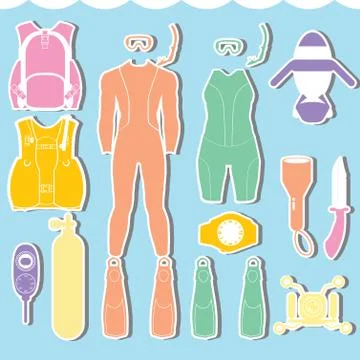 Scuba set Illustrazione stock