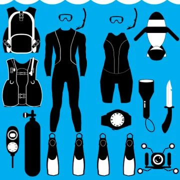 Scuba set Illustrazione stock