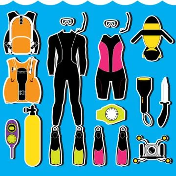Scuba set Illustrazione stock