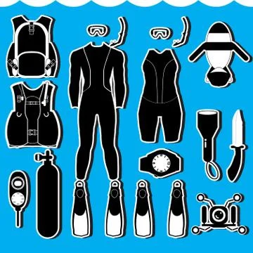 Scuba set Illustrazione stock