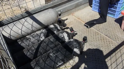 Scuba Tanks Stock Footage 40732076