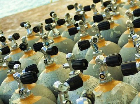 Scuba tanks Stock Photos
