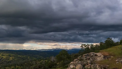 Scudding Clouds and Shadows Rake A Sierra Foothill Tableau timelapse Stock Footage 278257432