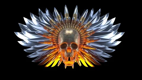 Scull bullet animation background 库存影片 123428225