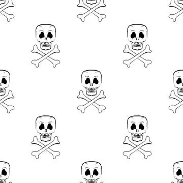 Scull Cross Bones Seamless Pattern Scull Cross Bones Seamless Pattern. Sku... 스톡 사진