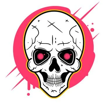 Scull Hand Drawn Art Vector Icon Vector Suitable For Greeting Card Stock Illustration