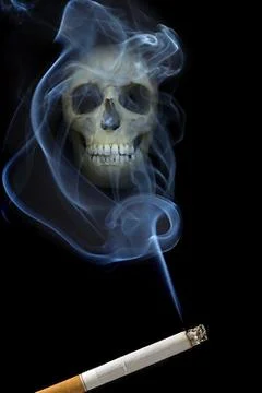 Scull in smoke Stock Illustration