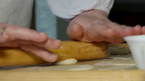 Sculpt of dumplings at home Stock Footage 99496859