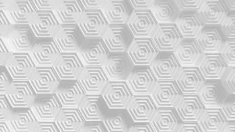 Sculpted Hexagons Surface Loop 1 White Stock Footage 147096243