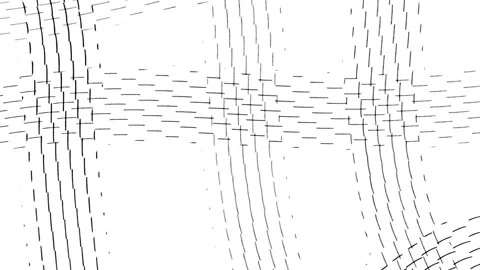 Sculpted waves repeating grid pattern of wavy lines and squares Stock Footage 311608863