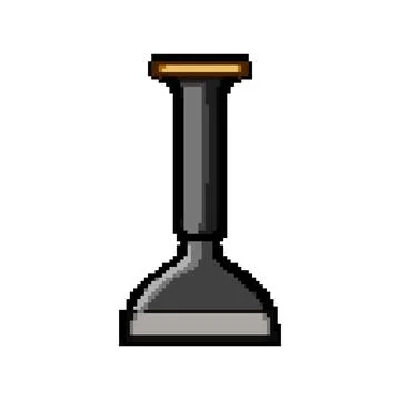Sculpting brick chisel pixel art vector illustration Stock Illustration