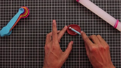 Sculpting clay with tools 001 Stock Footage 170514249