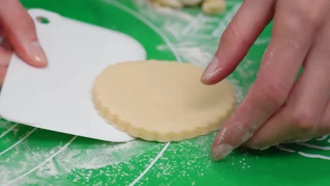 Sculpting cookies and baking Stock Footage 155298577