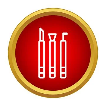 Sculpting tools set icon for clay modeling and art Stock-Illustration