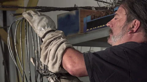 A sculptor arc working on his statue Stock Footage 53786079