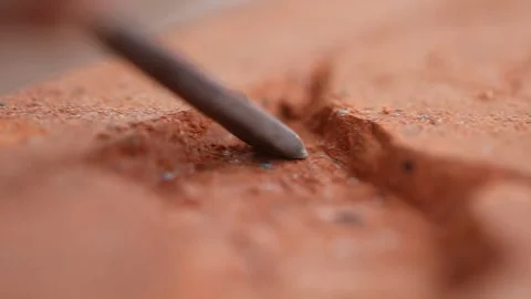 The sculptor is carving stone 2 Stock-Footage 323815693