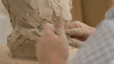 A sculptor creates a sculpture. Stock Footage 83132456