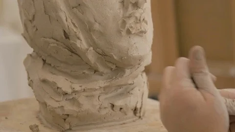 A sculptor creates a sculpture. Stock Footage 83132503