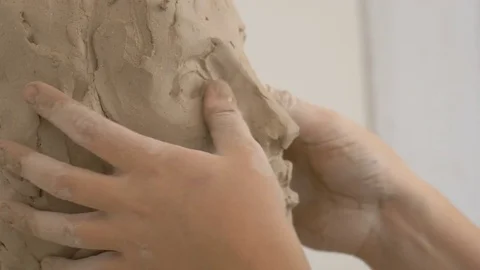 A sculptor creates a sculpture. Stock Footage 83132649