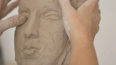 A sculptor creates a sculpture. Stock Footage 83132896