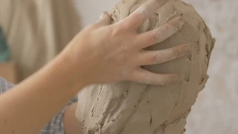 A sculptor creates a sculpture. Stock Footage 83133136