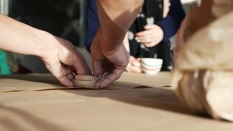The sculptor creates a sculpture Stock Footage 102305767