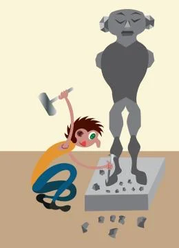 The sculptor Stock Illustration