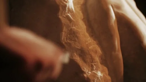 Sculptor work with gypsum	 Stock Footage 81515894