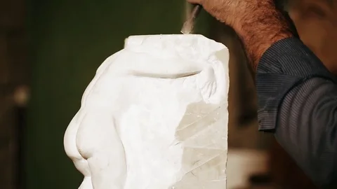 Sculptor work with gypsum	 Stock Footage 81516004