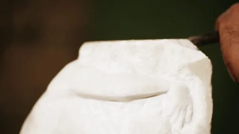 Sculptor work with gypsum	 Stock Footage 81516016