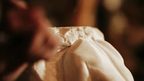 Sculptor work with gypsum	 Stock Footage 81516029