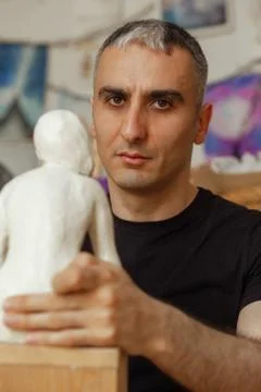 Sculptor at work Foto stock