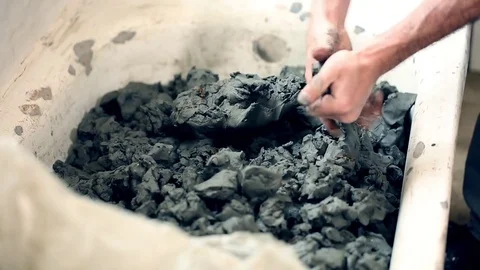 Sculptor is working on the creation of a monument Stock Footage 75459319