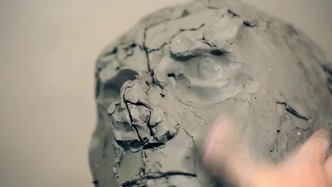 Sculptor is working on the creation of a monument Stock Footage 75459402