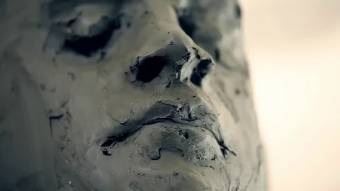 Sculptor is working on the creation of a monument Stock Footage 75459435