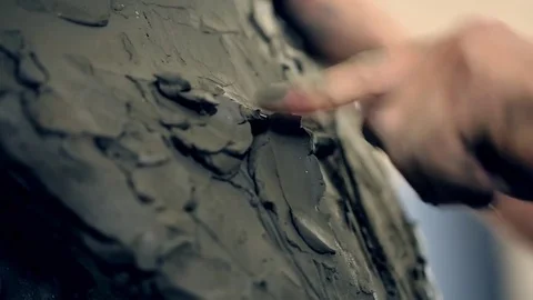 Sculptor is working on the creation of a monument Stock Footage 75459453