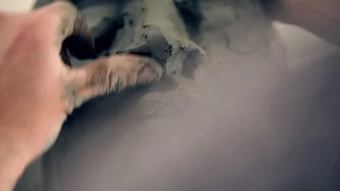 Sculptor is working on the creation of a monument Stock Footage 75459458