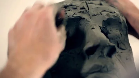 Sculptor is working on the creation of a monument Stock Footage 75459467