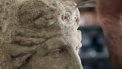 Sculptor is working on the creation of a monument Stock Footage 75459577