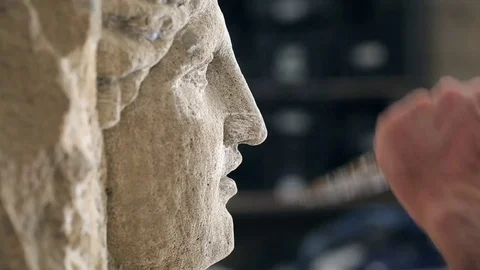 Sculptor is working on the creation of a monument Stock Footage 75459668